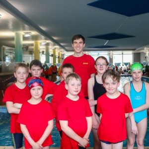 Michi Wünsch mit seinen Wasserratten in Schwabach